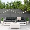 vidaXL 4-tlg. Garten-Lounge-Set mit Kissen Weiß Massivholz Kiefer