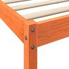 vidaXL Massivholzbett mit Regal ohne Matratze Wachsbraun 150x200 cm