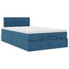 vidaXL Ottoman-Bett mit Matratze & LEDs Dunkelblau 120x200 cm Samt