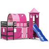 vidaXL Kinderhochbett mit Turm Rosa 90x200 cm Massivholz Kiefer