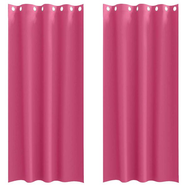 vidaXL Verdunkelungs-Vorh&auml;nge mit Ringen 2 pcs Helles Pink