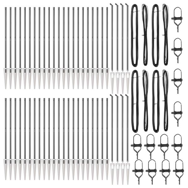 vidaXL Zaunpfosten Sonstiges 52 pcs Grau 3,2 x 3,2 x 140 cm Stahl