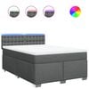 vidaXL Boxspringbett mit Matratze Dunkelgrau 140x190 cm Stoff