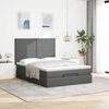 vidaXL Ottoman-Bett mit Matratze & LEDs Dunkelgrau 140x190 cm Stoff