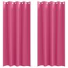 vidaXL Verdunkelungs-Vorh&auml;nge mit Ringen 2 pcs Helles Pink