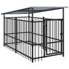 vidaXL Outdoor-Hundezwinger mit Dach Stahl 1,88 m&sup2;