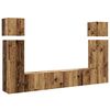 vidaXL 8-tlg. TV-Schrank-Set Wandmontage Altholz-Optik Holzwerkstoff