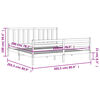 vidaXL Massivholzbett mit Kopfteil Grau 200x200 cm