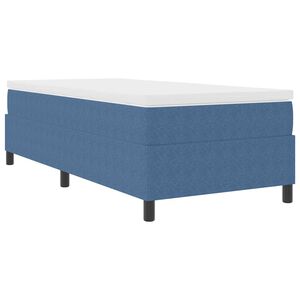 vidaXL Boxspringbett Blau und Wei&szlig; 100 x 200 cm Cordstoff