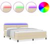 vidaXL Boxspringbett mit Matratze Creme 180 x 200 cm Stoff