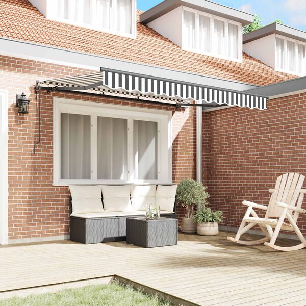 vidaXL Einziehbare Markise Anthrazit 350 x 200 cm Stoff