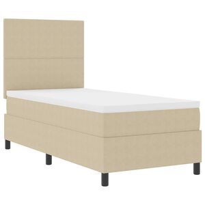 vidaXL LED Boxspringbett Hellgrau und Wei&szlig; 80 x 200 cm Cordstoff