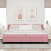 vidaXL Boxspringbett mit Matratze mit Kopfteil Rosa 200 x 200 cm Samt