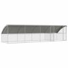 vidaXL H&uuml;hnerk&auml;fig 4 Stk. Silber 800 x 200 x 200 cm Verzinkter Stahl