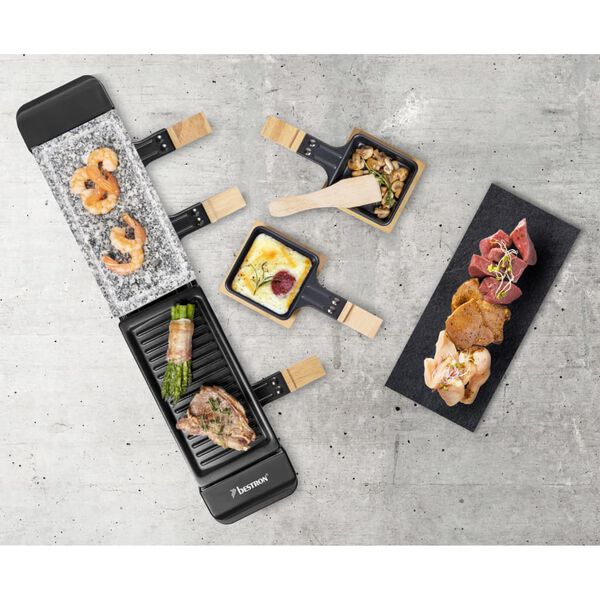 Bestron Raclette-Grill ARG200BW 650 W Schwarz Holz