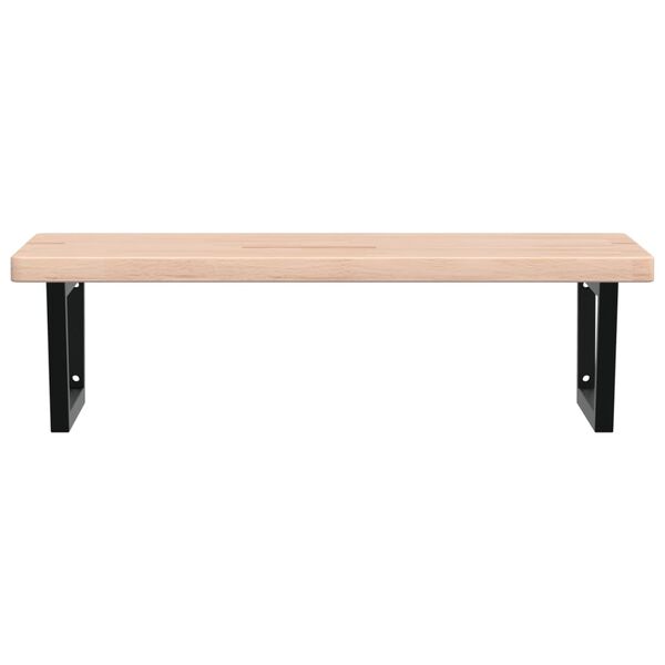 vidaXL Waschtischplatte mit Halterung Stahl und Massivholz Eiche