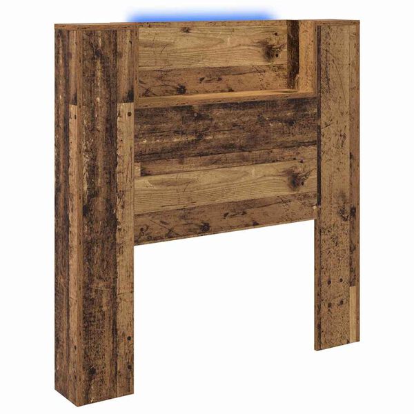vidaXL Kopfteil mit Regal Altholz 100 x 15 x 103,5 cm Holzwerkstoff