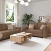 vidaXL Sofa 3 pcs Braun 220 x 80 x 84 cm Leinenmischgewebe