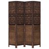 vidaXL 4-tlg. Raumteiler Dunkelbraun Massivholz Paulownia
