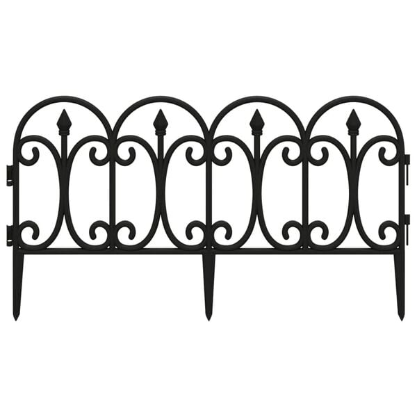 vidaXL Rasenkanten 17 Stk. Schwarz 10 m PP