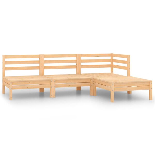vidaXL 4-tlg. Garten-Lounge-Set Massivholz Kiefer