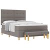 vidaXL Boxspringbett mit Kopfteil Taupe 140 x 200 cm Stoff