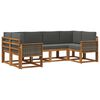 vidaXL Outdoor-Sofagarnitur mit Kissen 6 pcs Natur und Anthrazit