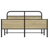 vidaXL Metallbett ohne Matratze Sonoma-Eiche 150x200 cm