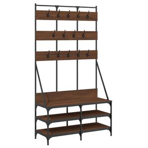 vidaXL Kleiderst&auml;nder mit Schuhablage Braun Eichen-Optik 100x40x184 cm