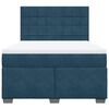 vidaXL Boxspringbett mit Matratze Blau 140x190 cm Samt