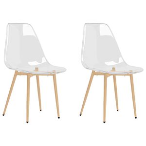 vidaXL Esszimmerst&uuml;hle 2 Stk. Transparent PET