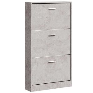 vidaXL Schuhschrank Betongrau 59x17x108 cm Holzwerkstoff