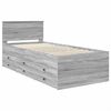 vidaXL Tagesbett Grau Sonoma und Schwarz 100 x 200 cm Holzwerkstoff