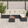 vidaXL Garten-Sofa-Set mit Kissen 6 pcs Schwarz und Creme Poly Rattan