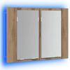 vidaXL LED-Spiegelschrank Artisan-Eiche 60x12x45 cm Holzwerkstoff