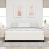 vidaXL Bettrahmen mit Matratze Creme 180 x 200 cm Stoff