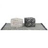 vidaXL Pouffes Geometrisch Grau und Wei&szlig; 40 x 40 x 40 cm Stoff