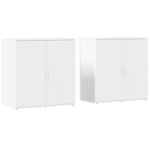 vidaXL Sideboards 2 Stk. Wei&szlig; 79x38x80 cm Holzwerkstoff