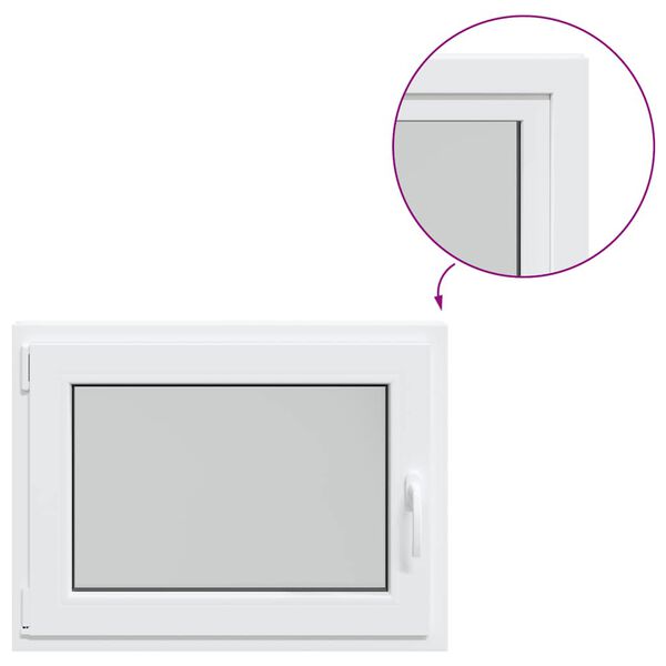 vidaXL Kellerfenster "RISOR" 80x70 cm Drehkipp DIN Links Wei&szlig;