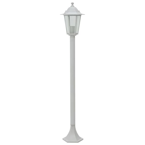 vidaXL Garten-Pollerleuchte 6 Stk. E27 110 cm Aluminium Weiß