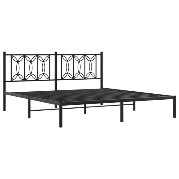 vidaXL Bettgestell mit Kopfteil Metall Schwarz 183x213 cm