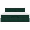 vidaXL Ottoman-Bett mit Matratze & LEDs Dunkelgr&uuml;n 160x200 cm Samt