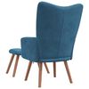 vidaXL Relaxsessel mit Hocker Blau Samt
