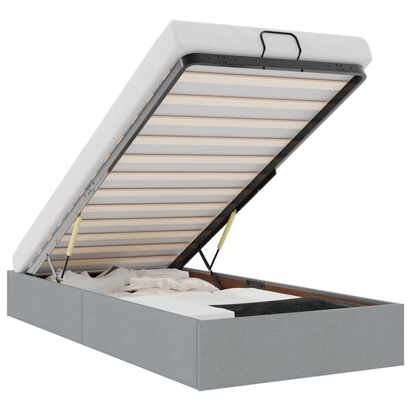 vidaXL Ottoman-Bett ohne Matratze Hellgrau 80x200 cm Stoff