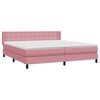 vidaXL Boxspringbett mit Matratze Rosa 180x220 cm Samt