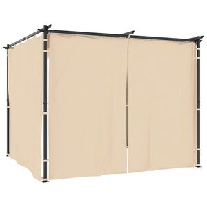 vidaXL Pavillon mit Vorh&auml;ngen 3 x 3 m Creme Stahl