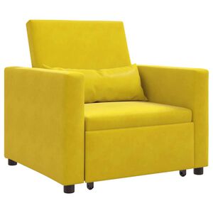 vidaXL Ausziehbare Schlafcouch Einzel Gelb Samt