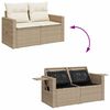 vidaXL Gartensofa-set mit Kissen 12 pcs Beige und Creme Poly-Rattan
