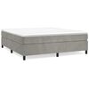 vidaXL Boxspringbett mit Matratze Hellgrau 180x200 cm Samt