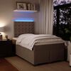 vidaXL Boxspringbett mit Matratze Hellgrau 120x190 cm Samt